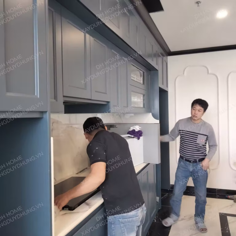 Hoàn thiện khu vực bếp trong dự án Cải Tạo Căn Hộ Cao Cấp The Matrix One